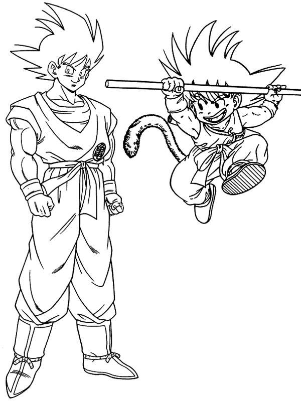 coloriage Sangoku enfant et adulte